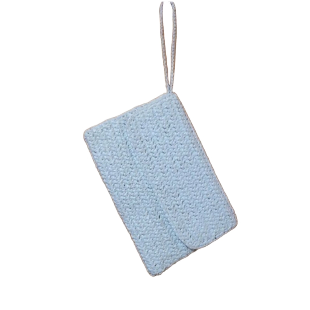 White Recycled Plastic Envolope Clutch Wristlet